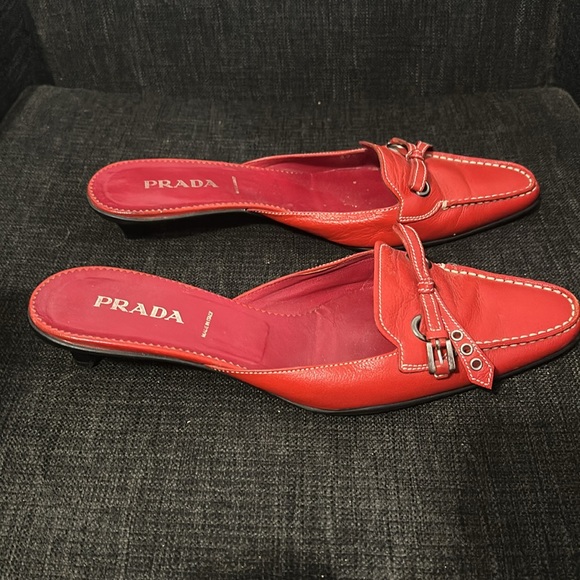 PRADA Red vintage Slide with kitty heel 39.5 - Picture 2 of 6